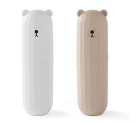 Boîte De Brosse À Dents 2 Pièces, Seau De Brosse À Dents De Dessin Animé Simple, Boîte De Rangement De Brosse À Dents, Boîte De Rangement Multifonctionnelle, Voyage Et Camping