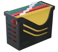 Boîte de Bureau avec 5 Dossiers Suspendus A4, Panier à Dossiers Suspendus, Noir,
