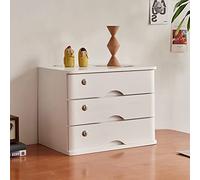 Boîte de bureau en bois avec serrure - 3 tiroirs de rangement pour documents et archivage sécurisé des données, idéal pour la maison et le bureau