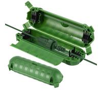 Boîte de Câble Etanche,21x6x6 CM Boite Etanche,Boite de Derivation Etanche Exterieur,2 Entrée de Joint de Câble,IP54 Boite Rangement Cable,pour Timer Outlet Plug,Minuteries,Rallonges,Câbles,Vert