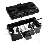 Boîte de Câble Etanche,26.1x15x9.4 CM Boite Etanche,Boite Etanche Electrique Exterieu,6 Entrée de Joint de Câble,IP54 Boite Rangement Cable,pour Timer Outlet Plug,Minuteries,Rallonges,Câbles