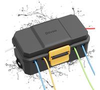Boîte De Câble Étanche, Boîte De Câble Outdoor Couvertures Étanches, Grande Taille 6 Entrée De Joint De Câble, Ip54 Protéger Power Strip, Timer Outlet Plug, Noir¿28,5×15×11cm¿