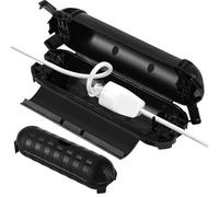 Boîte de Câble Etanche,Boite Etanche,Boite de Derivation Etanche Exterieur | 21x6x6 CM,2 Entrée de Joint de Câble,IP54 Boite Rangement Cable,pour Timer Outlet Plug,Minuteries,Rallonges,Câbles,Noir