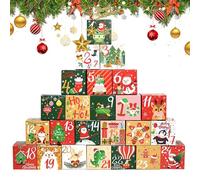 Boîte de calendrier de compte à rebours de Noël - 24 jours - Boîtes vides à remplir soi-même - Pendentif décoratif pour adolescentes, filles, , tout-petits, amis, sœurs