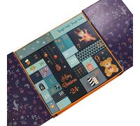 Boîte de calendrier de l'avent vide 24 jours, 1 ensemble, boîte calendrier compte à rebours noël rechargeable pour enfants, décor vacances noël en famille (bleu)