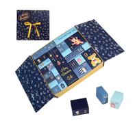 Boîte de calendrier de Noël - 13,19 pouces avènement rechargeable 24 jours pour salle de classe, décoration de vacances pliables avec compartiments, porte-