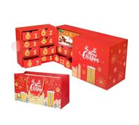 Boîte de calendrier de Noël 24 grilles vide rechargeable réutilisable décor | Calendrier de compte à rebours de Noël pour enfants, fils, fille, famille, amis, collations, chocolats, biscuits, bureaux