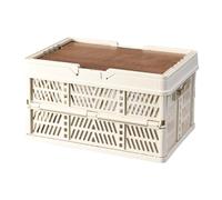 Boîte de camping - Boîte de rangement pliable, panier de rangement empilable, poignée robuste, couvercle amovible, caisse utilitaire | voiture, maison, pique-nique, camping, pêche, plein air, voyage