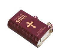 Boîte de Cartes de Prière Bibliques en Bois, Faite à Main, Décorative | Forme de Livre Vintage avec Croix Embossée, Rangement Organisé par Thème, pour Table de Chevet ou Bureau