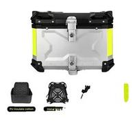 Boîte de casque de moto, construction en aluminium CNC, caisses à outils arrière de queue, 45L X Argent