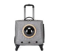 Boîte de chariot de voyage pour animaux de compagnie, boîte à bagages Portable pour animaux de compagnie avec roulettes, boîte universelle pour animaux de compagnie (Grey)
