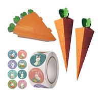 Boîte de Chocolat de Pâques à Remplir - Ensemble de 50 Nids de Pâques en Forme de Carottes, Facile à Assembler avec 500 Autocollants de Fermeture - Idéal pour les Débutants en Arts Manuels, Écolo