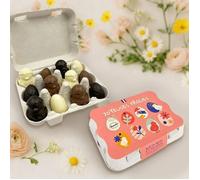 Boîte de chocolats minis œufs et poussins de Pâques - Assortiment de Chocolat Blanc, Lait et Noir