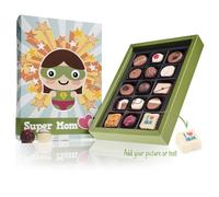Boite de chocolats Super Mom XL-print | 15 Chocolats à offrir | Idée-cadeau pour la fête des mères| Idée-cadeau à offrir | Chocolat Original | Femme | Maman | Happy Easter | Anniversaire