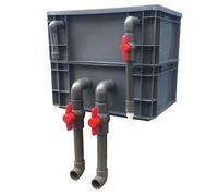 Boîte de circulation d'eau pour filtres d'aquarium Filtre externe for aquarium Turnover Box, 2/3 niveaux, sans média filtrant, rouge, plusieurs tailles(15.75x11.81x9.45CM)