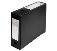 Exacompta Boîte d'archives à pression 59831E – Porte-étiquettes 2 faces – Dos 80 mm – A4 – Noir