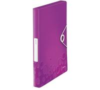 Leitz - Boîte de Classement A4, PP 30 mm, Capacité 250 Feuilles, Fermeture Élastique, Étiquette pour Identification, Violet WOW, 46290062