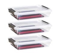 Boîte De Classement avec Couvercle Étanche Organisateur Transparent | Grande Capacité Pour Papier A4 B5 Et Documents pour Maison Appartement Dortoir Fournitures Bureau Papier Outils