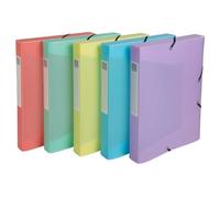 Boite de classement Exabox Dos 40mm Polypropylène 7/10e Chromaline pastel - A4 - Couleurs assorties