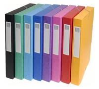 Boîte de classement Exabox en carte lustrée 7/10e dos 2,5 cm - Coloris assortis