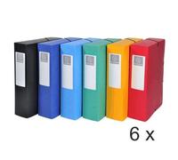Boite de classement - EXACOMPTA - A4 - 6 pièces - Dos 80mm - Carte lustrée - Couleurs assorties