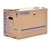 Boîte de classement KK Verpackungen Officebox | Boîte d'archives robuste de 30 pièces fenêtre de visualisation pouvant contenir jusqu'à 6 dossiers | Boîtes d'archives empilables cases à cocher