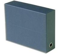 Boîte de classement papier toilé 12cm Bleu