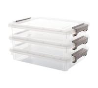 Boîte de classement portable 3 pièces empilable étanche | Bac de rangement de papier A4 B5 de grande capacité pour maison, appartement, bureau, école, dortoir, papeterie, passeport