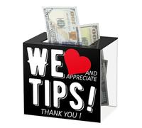 Boîte de collecte en acrylique de 15,2 x 10,2 x 12,7 cm - Conteneur de rangement pour argent - Pour collecte de fonds, dons, votes