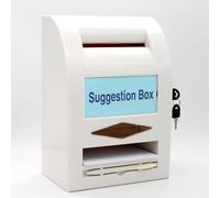 Boîte de collecte murale avec serrure, pour votes, charité, concours, suggestions, couleur blanche