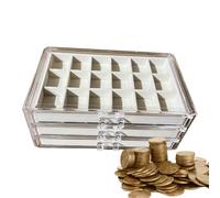 Boîte de collection de pierres - Boîte de rangement en pour objets de collection, organiseur 54 compartiments pour fossiles, pierres, miniatures, coquillages, présentation, Noël, anniversaire