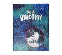 Boîte de collection de qualité supérieure pour enfant - Boîte à dessin - Dossier avec élastique - Format A4 - Au choix : licorne Reine des Neiges Luna Lama - Cadeau pour fille (licorne étoile)