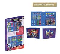 Boîte De Coloriages Sonic - Inclut Des Feutres Et Crayons De Couleur - Aquarelles Et Autocollants - Avec R-Gle Pour Des Traits De P
