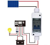 Boîte de combinaison solaire avec boîte de jonction et interrupteur de disjoncteur AC, étanchéité IP65 pour classe de protection 65, convient pour les applications d'énergie solaire CC 1000 V (10 A)