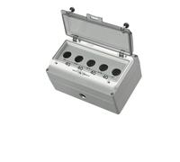 Boîte de commande à bouton-poussoir étanche en alliage d'aluminium moulé, boîte de commutation d'arrêt d'urgence en métal IP67, 22mm, 5/6 trous