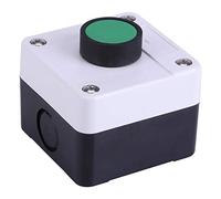 Boîte de Commande avec Bouton, 68 x 72 x 54mm N/O Vert Poussoir étanche IP54 Interrupteur D'arrêt D'urgence Momentané pour Boîte de Protection électrique de Machine Industrielle pour Ouvre-Porte