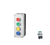 Boîte de commande commutateur à bouton métallique XB2, 1 pièce, démarrage et arrêt, symbole d'identification industrielle, interrupteur d'arrêt d'urgence circulaire réinitialisation automatique(4P)