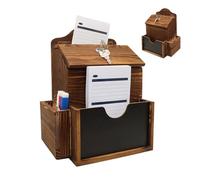 Boîte de commentaires verrouillable en bois avec deux emplacements de retour - vote et boîte aux lettres pour le bureau, l'école, la ferme, le restaurant, l'église, le mariage | Collection de nouvelle
