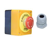 Boîte de commutateurs d ' arrêt d ' urgence industrielle, boîtier métallique en plastique solide, bouton d ' arrêt de crise pour l ' automatisation, changement de crise étanche