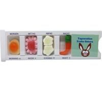 Boîte de comprimés Joyeuses Pâques Lapin de Pâques avec gomme aux fruits blague 25g