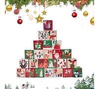 Boîte de compte à rebours de Noël - 24 jours - Calendrier vide pour et filles - Avec compartiments rechargeables - Récipient de collection pour fêtes