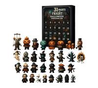Boîte de compte à rebours d'Halloween avec figurines, calendrier de l'Avent 2025, boîte cadeau, 31 nuits de terreur, figurines d'horreur à collectionner, poupée effrayante, fantôme, citrouille