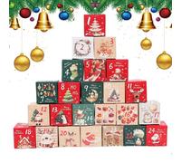 Boîte de compte à rebours remplie - 24 jours de compte à rebours jusqu'à Noël - Récipient numéroté comme décoration festive pour nougat, bijoux, petits , chocolats, bonbons et