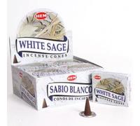 Boîte de cônes d'encens sauge blanche de qualité - Lot de 10 cônes - Livraison gratuite - Très nettoyant.