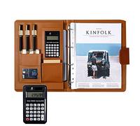 boîte de conférence PU en cuir, Porte-bloc A4 en cuir synthétique vegan marron/noir(Brown,General calculator)
