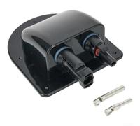 Boîte de connexion solaire ABS étanche à double port pour installation de panneau de toit de camping-car, couleur blanche, étui de protection durable résistant aux UV (noir)
