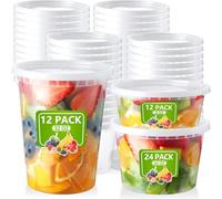 Boite de Conservation Alimentaire Boite Alimentaire Plastique 48Pcs Deli Container 8 16 32oz Boites Conservation Alimentaires Réutilisable Boîtes Charcuterie avec Couvercles San BPA Congélateur