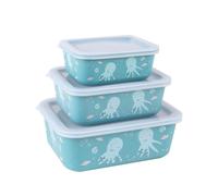 Boîte de conservation alimentaire rPET 400/730/1.300 ml Lot de 3 | Turquoise