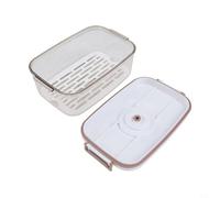 Boîte de conservation alimentaire scellée sous vide avec anneau anti-fuite et couvercle à ouverture facile pour maintenir la fraîcheur et protéger contre la poussière et les insectes (2,1 l)