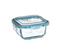 5five Boîte de conservation en verre Clipeat carrée 330 ml Bleu